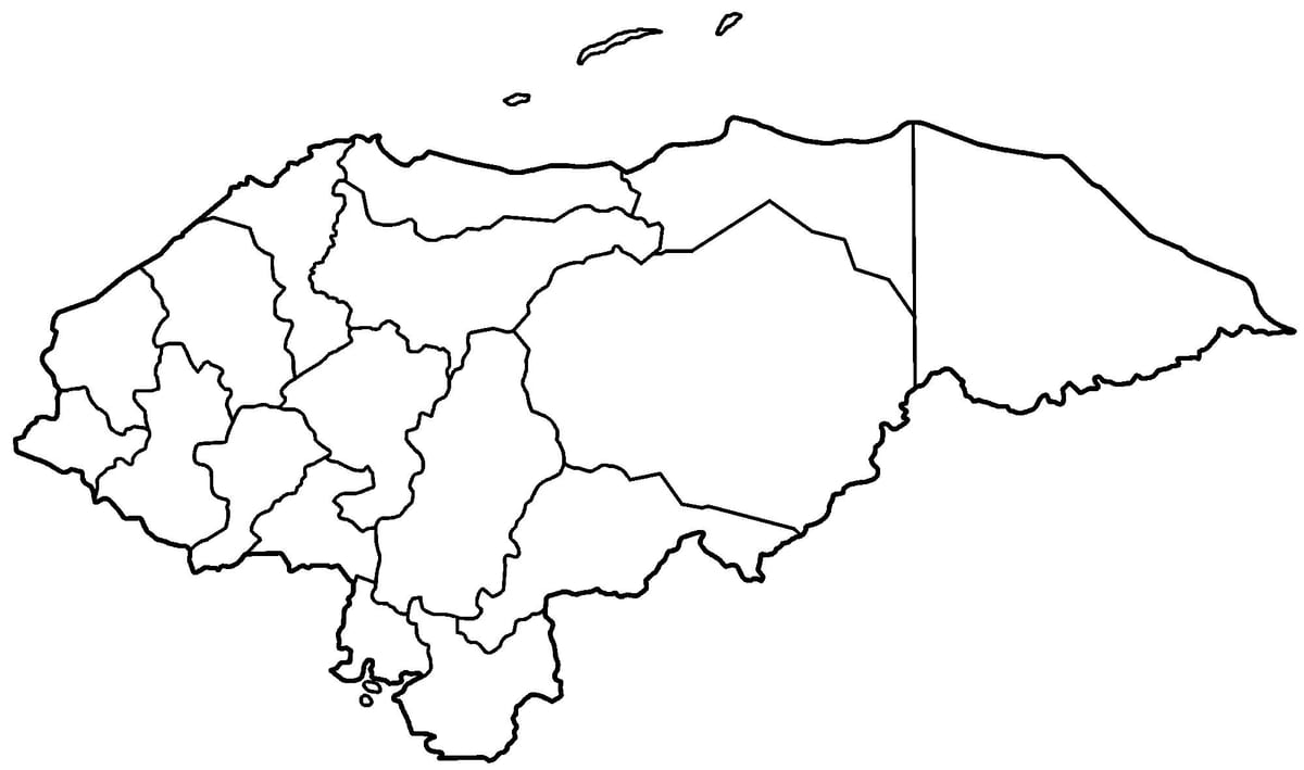ನಕ್ಷೆಯ ಖಾಲಿ ನಕ್ಷೆ ಹೊಂಡುರಾಸ್
